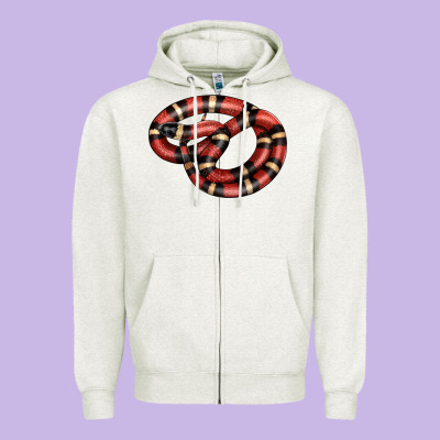 Milk Snake Zipper Hoodie Designed By Lillyallendesigns