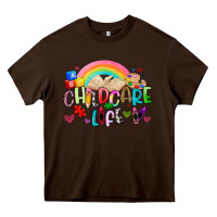 Chocolate Brown childcare life Heavy Core Tee - Artiststas