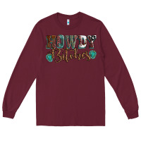 Burgundy Howdy bitches mother's day Long Sleeve Tee - HowdyJamesFarm
