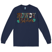 Navy Howdy bitches mother's day Long Sleeve Tee - HowdyJamesFarm