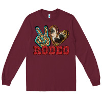 Burgundy Peace Love Rodeo Long Sleeve Tee - Jasminsmagicworld