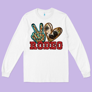 Peace Love Rodeo Long Sleeve Tee Designed By Jasminsmagicworld