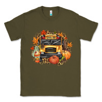 Army Green Fall School Bus Classic Tee - texasbilliewilder