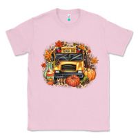 Bubblegum Pink Fall School Bus Classic Tee - texasbilliewilder