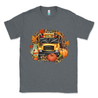 Charcoal Heather Fall School Bus Classic Tee - texasbilliewilder