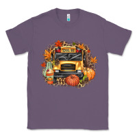 Lavender Fall School Bus Classic Tee - texasbilliewilder