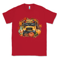Red Fall School Bus Classic Tee - texasbilliewilder