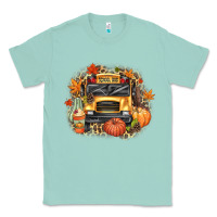 Seafoam Fall School Bus Classic Tee - texasbilliewilder