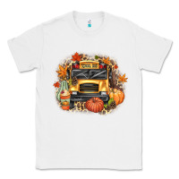 White Fall School Bus Classic Tee - texasbilliewilder