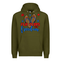 Army Green flip flops and freedom Premium Hoodie - BundleAndBundleShop