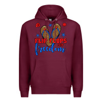 Burgundy flip flops and freedom Premium Hoodie - BundleAndBundleShop