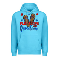 Ocean Blue flip flops and freedom Premium Hoodie - BundleAndBundleShop