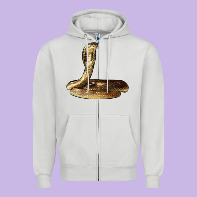 King Cobra Snake Zipper Hoodie Designed By Lillyallendesigns