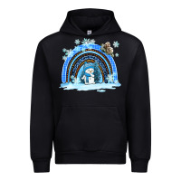 Black winter   rainbow and snowman Urban Hoodie - AdoDesignShop