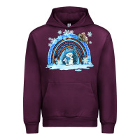 Mauve Wine winter   rainbow and snowman Urban Hoodie - AdoDesignShop