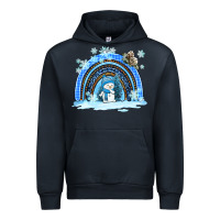 Navy winter   rainbow and snowman Urban Hoodie - AdoDesignShop