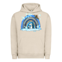 Pigment French Oak winter   rainbow and snowman Urban Hoodie - AdoDesignShop
