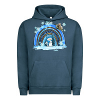 Pigment Midnight Navy winter   rainbow and snowman Urban Hoodie - AdoDesignShop
