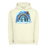 Pigment Pistachio winter   rainbow and snowman Urban Hoodie - AdoDesignShop