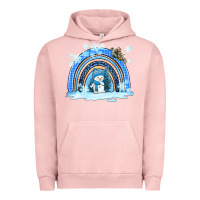 Pigment Salmon winter   rainbow and snowman Urban Hoodie - AdoDesignShop