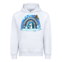 White winter   rainbow and snowman Urban Hoodie - AdoDesignShop