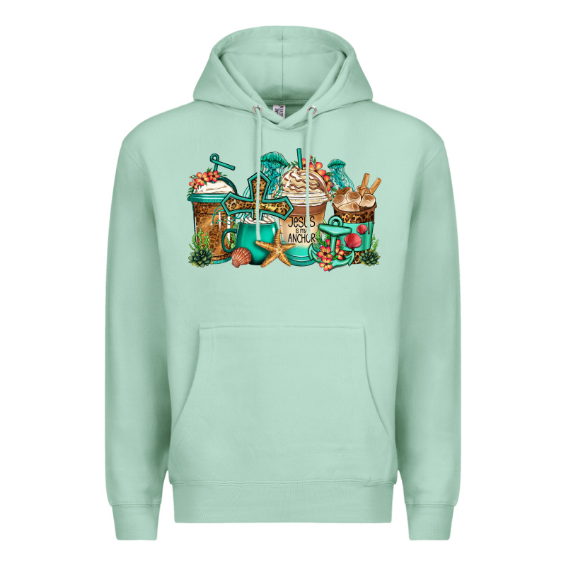 Jesus Is My Anchor Coffee Cups Premium Hoodie by Jasminsmagicworld | Teevron