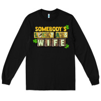Black St. Patrick's Somebody's lucky ass wife Long Sleeve Tee - CowGirlArtShop