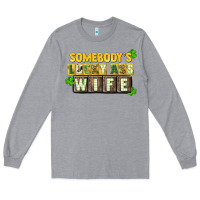 Heather Grey St. Patrick's Somebody's lucky ass wife Long Sleeve Tee - CowGirlArtShop