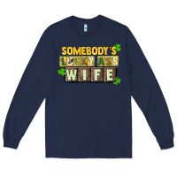 Navy St. Patrick's Somebody's lucky ass wife Long Sleeve Tee - CowGirlArtShop