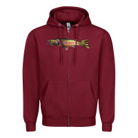 Burgundy Steelhead Trout Zipper Hoodie - LillyAllenDesigns