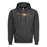 Charcoal Heather Steelhead Trout Zipper Hoodie - LillyAllenDesigns