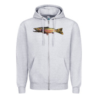 Heather Grey Steelhead Trout Zipper Hoodie - LillyAllenDesigns