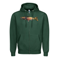 Sports Green Steelhead Trout Zipper Hoodie - LillyAllenDesigns