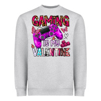Heather Grey gaming is my valentine Heavyweight Sweatshirt - CowhideDigitalArt