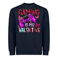 Navy gaming is my valentine Heavyweight Sweatshirt - CowhideDigitalArt