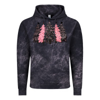 Cloud Black pink christmas trees Vintage Hoodie - CowGirlArtShop