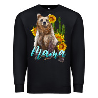 Black mama bear with sunflowers and cactus Premium Sweatshirt - Artiststas