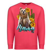 Cardinal mama bear with sunflowers and cactus Premium Sweatshirt - Artiststas