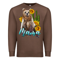 Chestnut mama bear with sunflowers and cactus Premium Sweatshirt - Artiststas