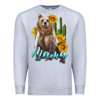 Heather Grey mama bear with sunflowers and cactus Premium Sweatshirt - Artiststas