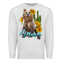 Oatmeal Heather mama bear with sunflowers and cactus Premium Sweatshirt - Artiststas