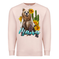 Pale Pink mama bear with sunflowers and cactus Premium Sweatshirt - Artiststas
