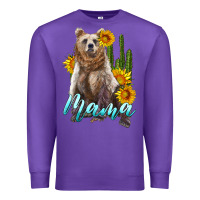 Purple mama bear with sunflowers and cactus Premium Sweatshirt - Artiststas