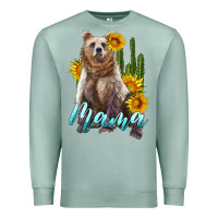 Seafoam mama bear with sunflowers and cactus Premium Sweatshirt - Artiststas