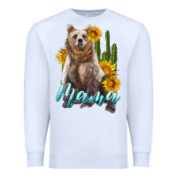 White mama bear with sunflowers and cactus Premium Sweatshirt - Artiststas