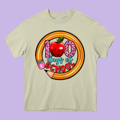 100 Days Of School Heavy Core Tee Designed By Artiststas