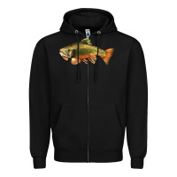 Black leaping brook trout Zipper Hoodie - LillyAllenDesigns