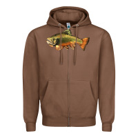 Chestnut leaping brook trout Zipper Hoodie - LillyAllenDesigns