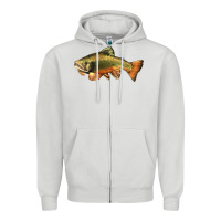 Dove Grey leaping brook trout Zipper Hoodie - LillyAllenDesigns