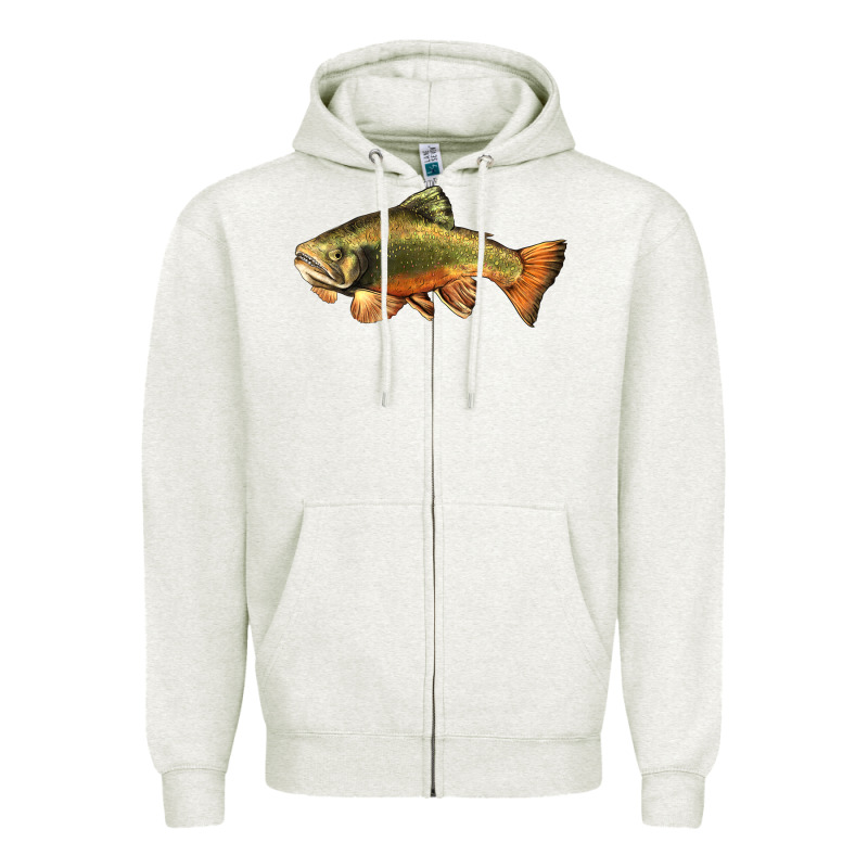 Leaping Brook Trout Zipper Hoodie by LillyAllenDesigns | Teevron